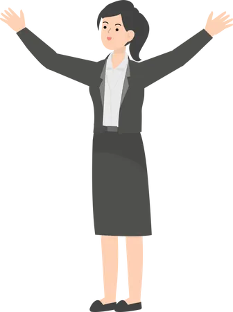 Business Woman Celebrating Victory  Illustration