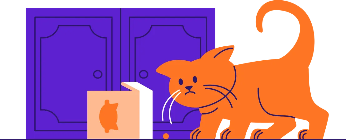 Cat finding something  Illustration