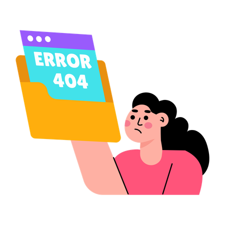 Girl showing corrupted files  Illustration