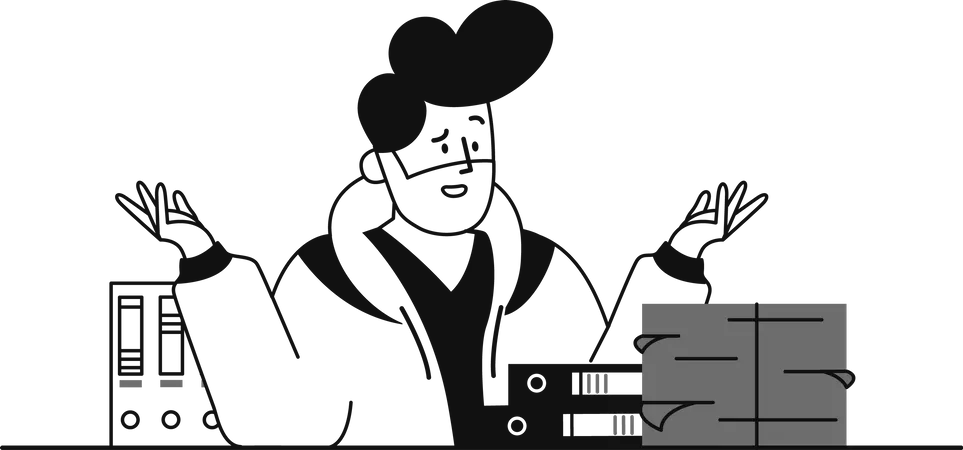 Man finding something  Illustration