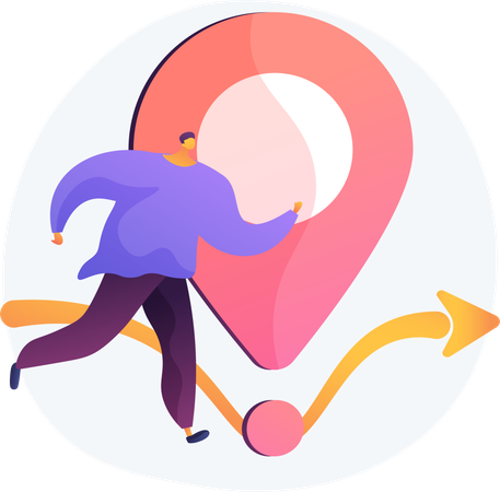 Man with Sightseeing Tour  Illustration