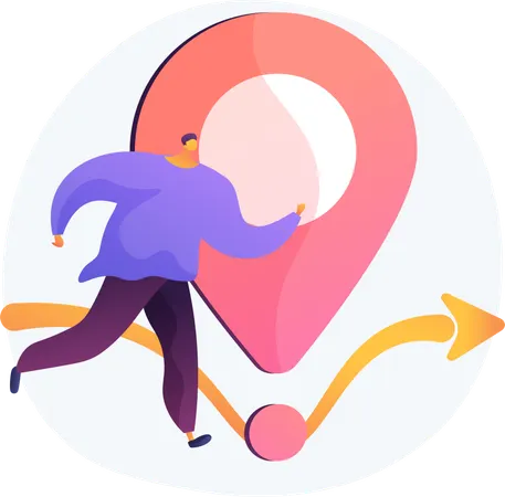 Man with Sightseeing Tour  Illustration