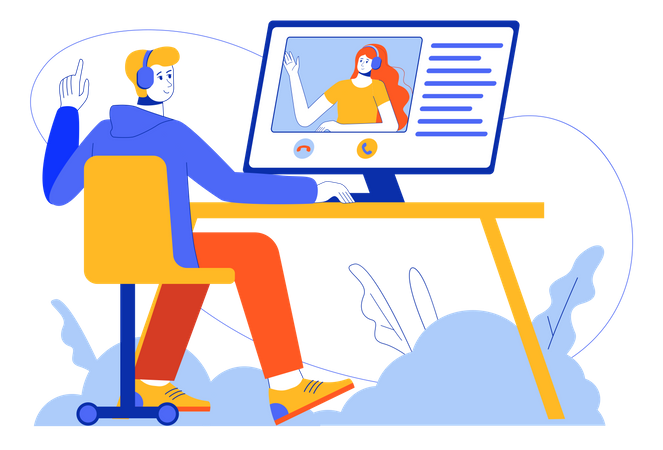 Video Chatting  Illustration